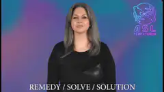 ASL sign for remedy solve solution
