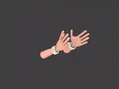 3d hands clapping and waving