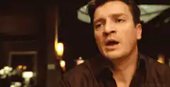 Nathan Fillion thinking hard