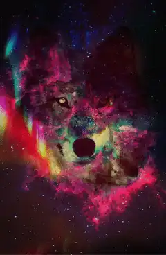 pixelated galaxy wolf