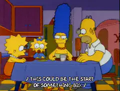 Simpsons family dinner scene