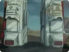 Voltron robot opening doors and saying I do