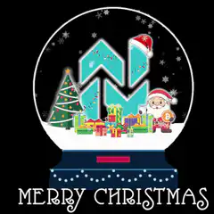 Merry Christmas snow globe with Bitcoin Santa