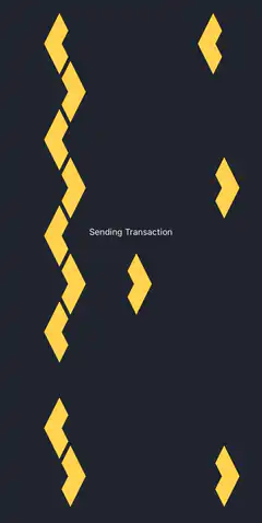 Yellow diamonds moving around text
