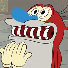 Red Nose character crunching candy cane
