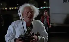Doc Brown's manic remote control reaction