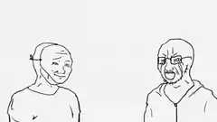 Two men crying and hugging