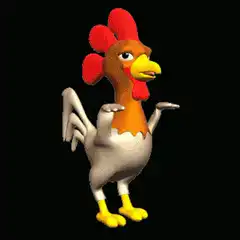 3D animated chicken shrugging