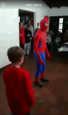 Spiderman falls over