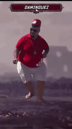 Daminguez dancing in red shirt