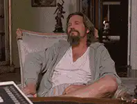 The Dude puts on sunglasses deal with it