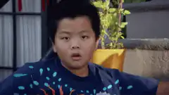 Kid's eyes zoom into explosion