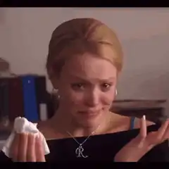 Rachel Green crying with tissue