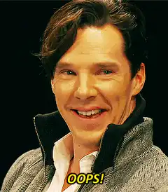Benedict Cumberbatch says oops