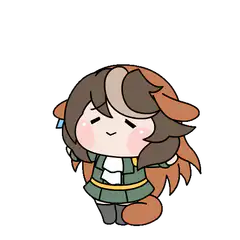 chibi girl with brown hair and green outfit