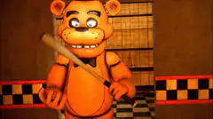 Golden Freddy with baseball bat