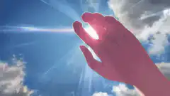 Anime girl reaching for the sun