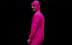 Man in pink bodysuit
