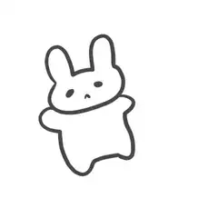 Sad cartoon rabbit