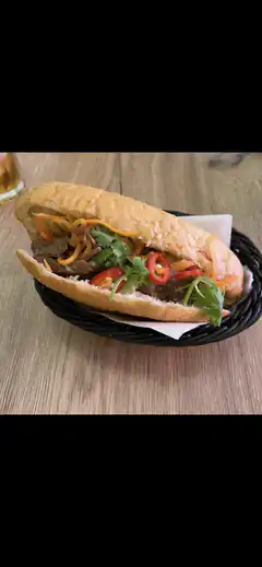 Vietnamese sandwich in basket