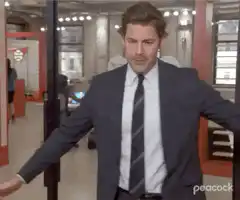 Andy Bernard enters office with flair