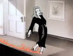 Woman walking on fire