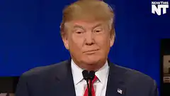 Donald Trump smirking and smiling