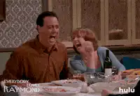 Raymond and his mom laughing hysterically