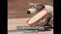 Gromit highlighting on Nostr