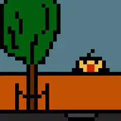 pixel art tree and character