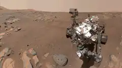Mars rover on rocky terrain