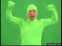 Man in green suit dancing