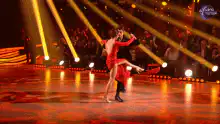 Couple dancing on stage