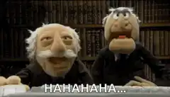 Statler and Waldorf laughing