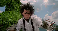 Edward Scissorhands with scissors