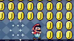 Mario surrounded by coins