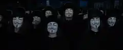 Crowd of Guy Fawkes masks