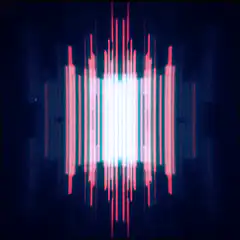 Pink and blue audio visualizer bars