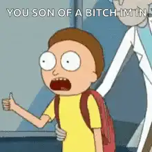 Morty giving thumbs up and pointing