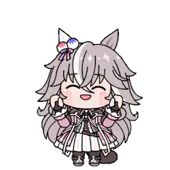Chibi anime girl with cat ears smiling