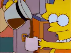 Marge Simpson pouring coffee