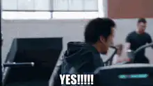 Ryan Reynolds gym high five yes