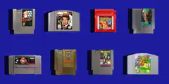 Collection of retro video game cartridges