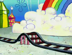 SpongeBob and Patrick on a roller coaster