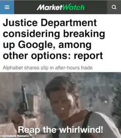 Reap the whirlwind Google breakup