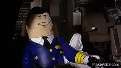 Mr. Clean pilot in cockpit