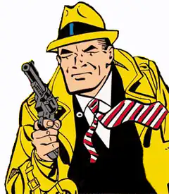 Man in yellow hat pointing gun