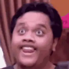 Man with wide eyes and open mouth