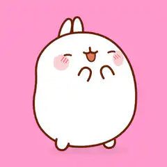 Cute white rabbit blushing