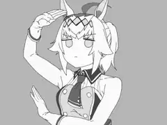 anime girl saluting and waving